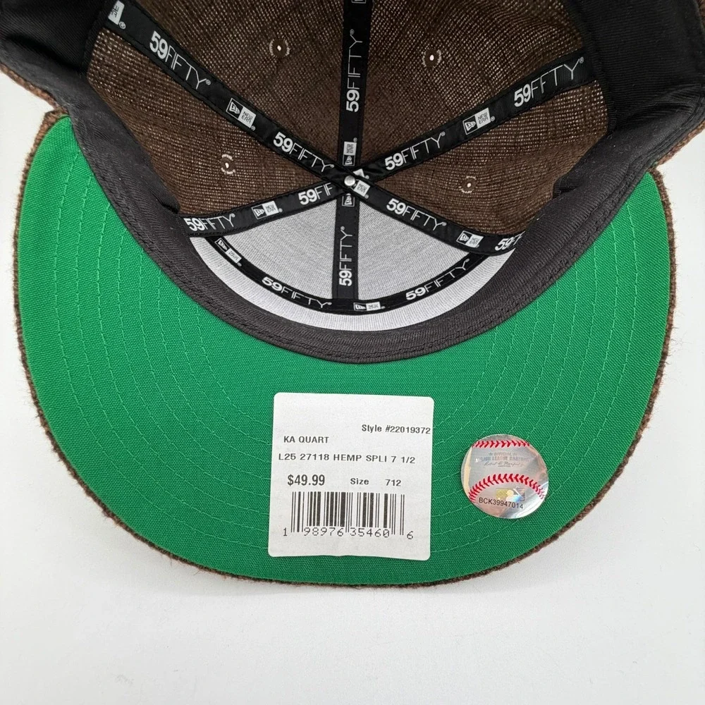 Chicago White Sox Hat New Era 59Fifty Hemp Linen Split Panel Fitted Sz 7 1/2 NEW